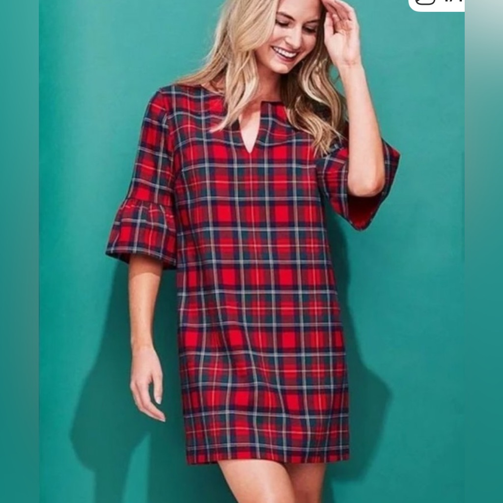 Vineyard Vines Tartan Plaid Shift Dress